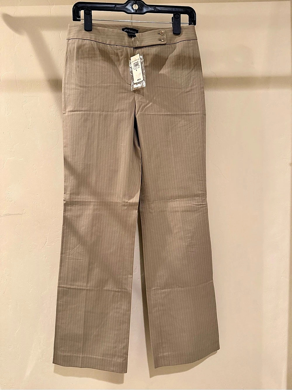 Ann Taylor Pinstripe Flare Pants in Brown Size 4 New